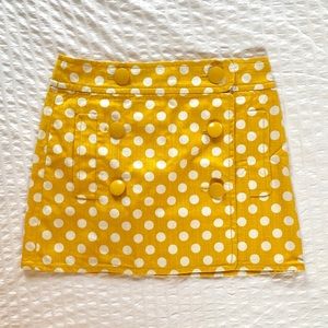 J. Crew Yellow Polka Dot Skirt - Size 0